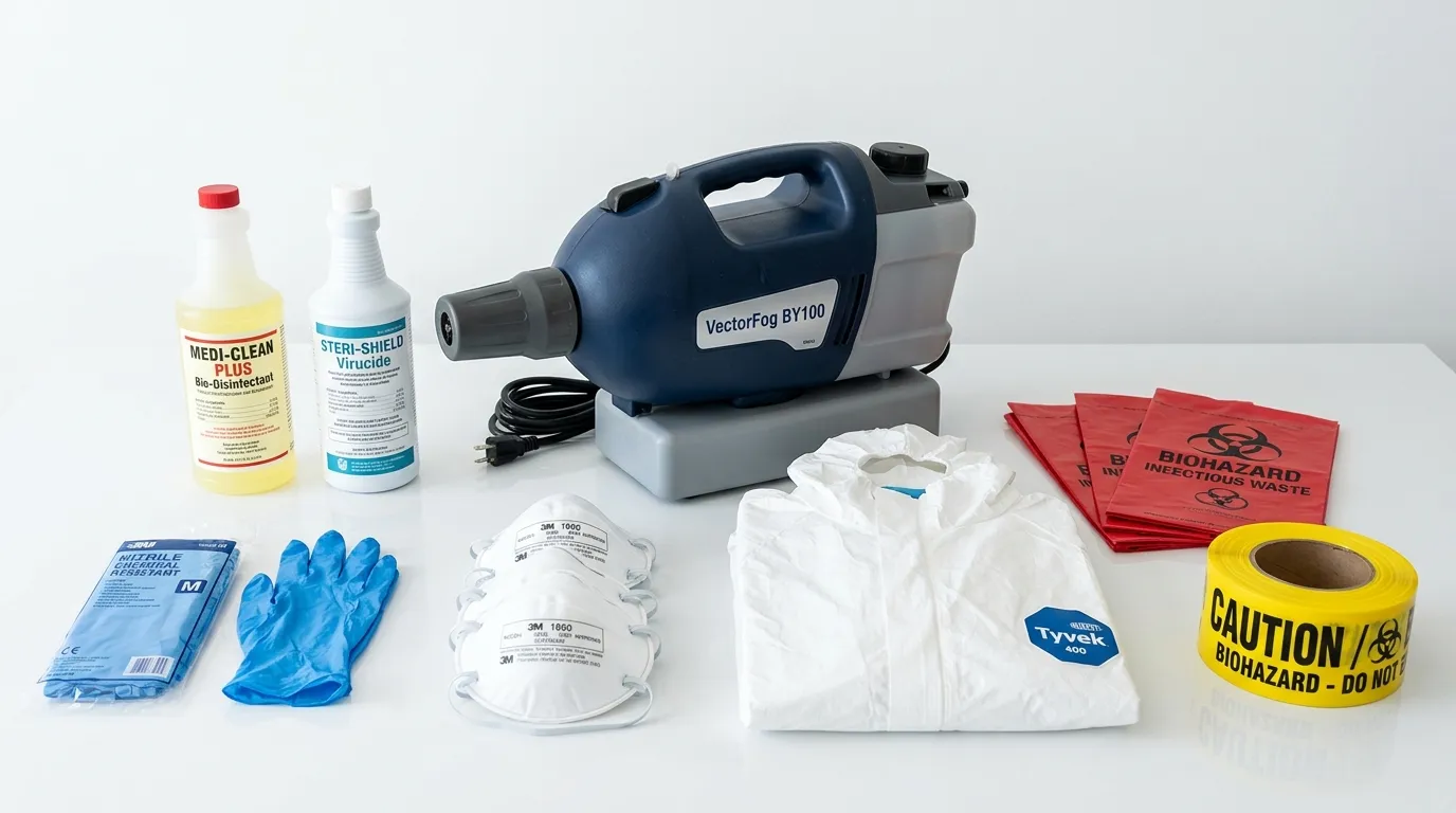 Professional biohazard remediation crew working in Brunswick